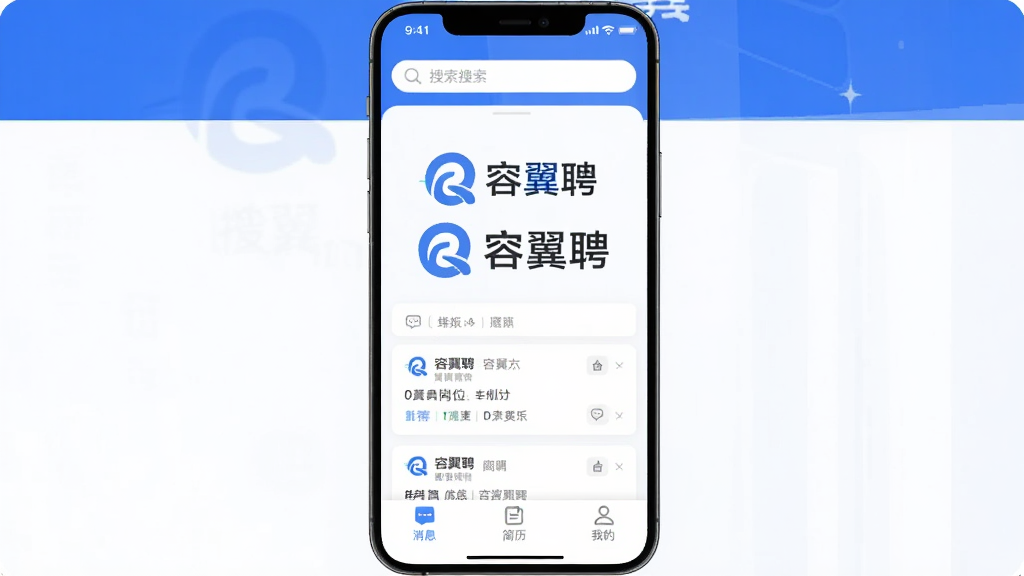 ����Ƹ�ֻ�Ӧ��������չʾ����������������Ƹ��LOGO�����ơ�����Ƹ���������Ǽ���������ɫ�����沼���������Ϸ����������м����Ƽ��ĸ�λ��Ƭ�б����·�����Ϣ���������ҵ������ײ����������������ִ���ƽ�����ʸɾ����޶���Ԫ��
