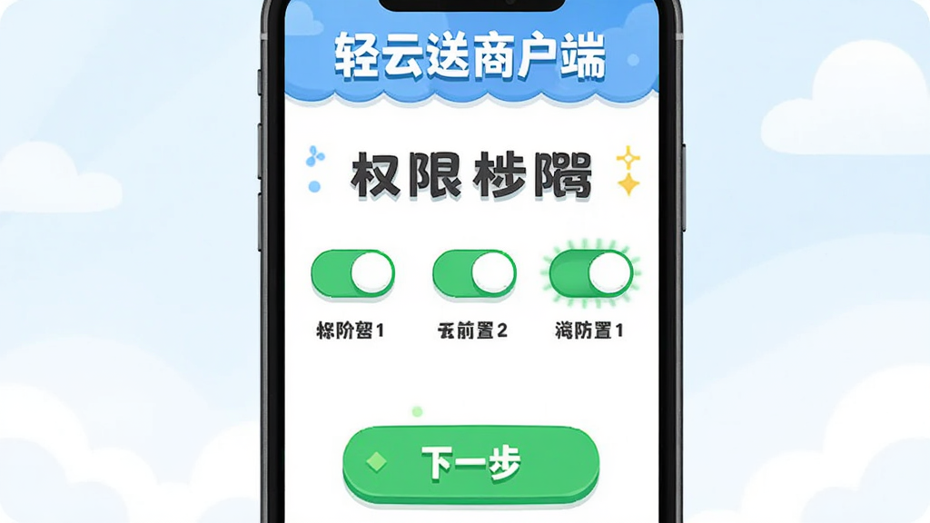 �������̻���������������ҳ�棬����Ϊ�ֻ���Ļ��ʾȨ�����ò���ͼ�������Ϸ��Ǳ��������м�������Ȩ�޿���ͼ�꣬�·�����һ����ť���Ű�ֲ�����ʽ������Ѻò廭�磬ϸ���Ͽ�������ɫ�����������ô�����壬���ʸɾ��޶���Ԫ��