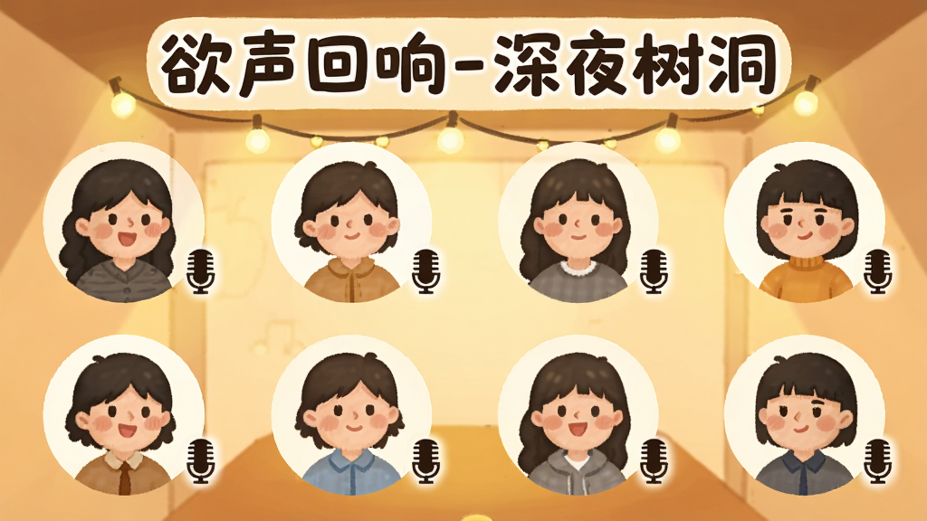 һ��չʾ�������䳡���Ĳ廭���������ж��Բ��ͷ�������ͬ�û���ÿ��ͷ��������˷�ͼ�꣬���䶥��д�š���������-��ҹ����������������ܰ��ůɫ���ƹ⣬�����Կ�ͨ�����֣�����������죬���ʸɾ��޶���Ԫ��