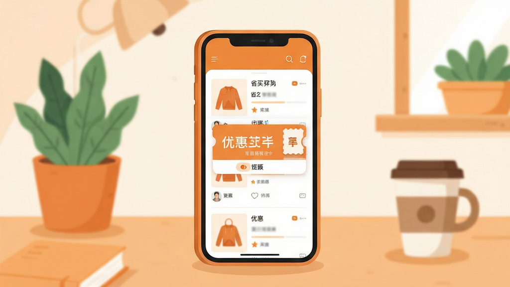 ʡ���� �ֻ�Ӧ�ý���չʾ ����������һ�����ŵ������ֻ� ��Ļ����ʾ�ŵ�����Ʒ�б����Ż�ȯ���� ��������ܰ�ľӼ��������� ����ֲ�Ϳ��ȱ���׺ ��������¼�Լ�ı�ƽ���廭 ϸ�����ֻ��߿�Բ�� ɫ����ů��ɫ�Ͱ�ɫΪ�� ���������ɾ� û�ж���Ԫ��