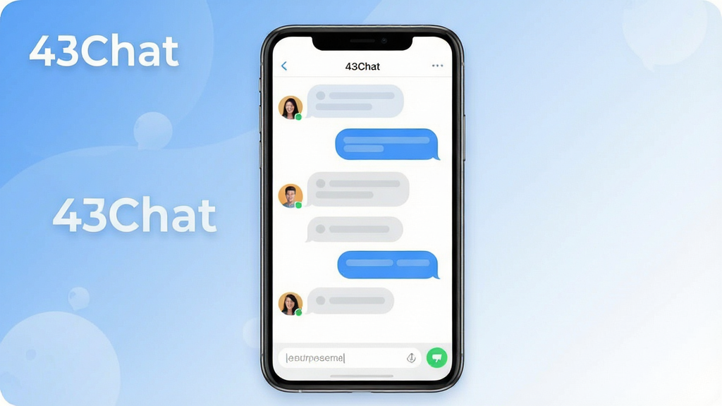 һ��չʾ43Chat�����������Ľ���ľ�������ͼ���������ֻ���Ļ����ʾ��43Chat������Ի�����棬���־���չʾ���Ű�����������ִ���Լ��ƽ����ϸ������������Բ��ͷ���������ײ���������࣬���ʸɾ��޶���Ԫ�أ�����Ϊ��͵����׽���ɫ���������д��С�43Chat�����ֱ�ʶ