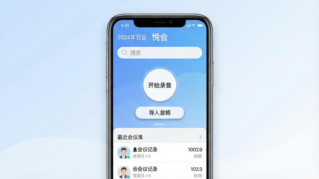 һ��չʾ���ûᡱApp���Ľ����ͼƬ��������һ���ִ������ֻ���Ļ����Ļ����ʾ�š��ûᡱApp����ҳ�����ֶ��������ں����������м�����Ŀ�ġ���ʼ¼����Բ�ΰ�ť�͡�������Ƶ��ѡ��·�����������¼�б����Ű�������������Ǳ�ƽ����ƣ�ϸ���ϰ�ť����΢��Ӱ����������͵����׽��䣬���ʸɾ����޶���Ԫ��