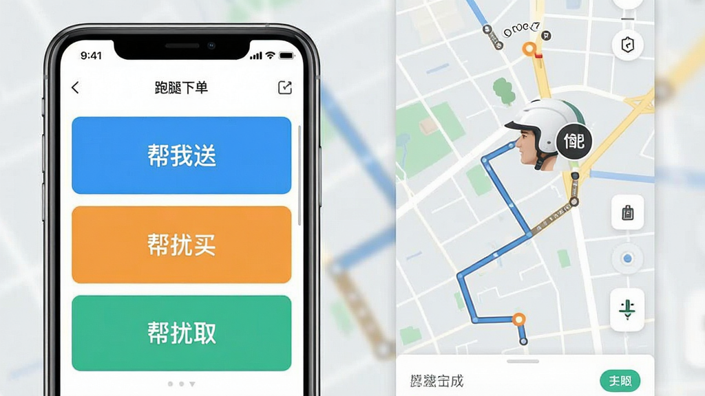 һ��չʾͬ�Ǿۺ�App�����µ����̵Ľ�ͼ������������ֻ���Ļ��ʾ�µ�ҳ�棬�С������͡��������򡱡�����ȡ��������ť���Ҳ������ֽӵ���ĵ�ͼ�켣���棬����Ϊǳ��ɫ��������ִ������ʸɾ����޶���Ԫ��