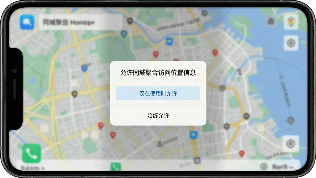 һ��չʾͬ�Ǿۺ�App��װ��Ȩ����������ҳ���ֻ���ͼ���������ֻ���Ļ��ʾ������ͬ�ǾۺϷ���λ����Ϣ���ĵ������·��С�����ʹ��ʱ�������͡�ʼ������������ѡ�����Ϊģ���ĵ�ͼ���棬��������ˣ����ʸɾ����޶���Ԫ��