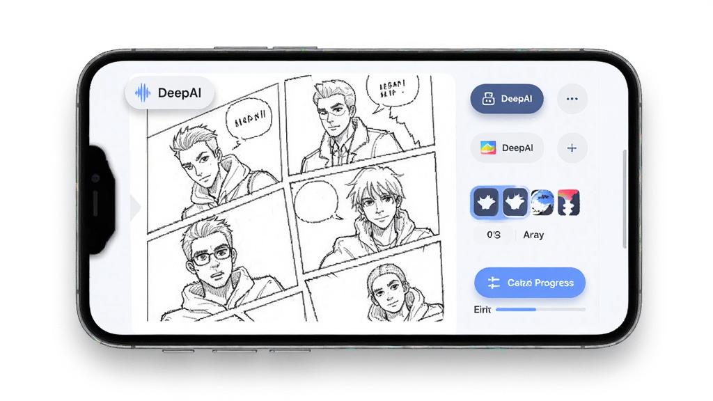 һ��չʾ DeepAI���紴�� �ֻ�Ӧ�ý����ͼƬ������������һ�������ֻ�����Ļ����ʾ�� DeepAI���紴�� �������־��༭���棬�ж���������ӣ��������ǲ�ͬ�������������ͼ���Ա��и��ֻ���ѡ�ť�����ɽ����������ּ�࣬�Ű�����������Ǳ�ƽ���Ƽ��У�ϸ�ڰ�����ť��Բ�Ǻ�ͼ�����Ӱ�����ʸ��壬����ɾ����޶���Ԫ�ء�