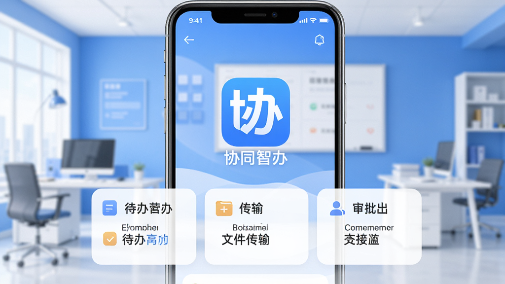 Эͬ�ǰ�App������չʾ���ֻ���Ļ������ʾЭͬ�ǰ�Ӧ��ͼ������ƣ�����Ϊ����������ɫ�칫���������沼������չʾ��������ļ����������������������ģ�飬����ִ���ƽ�����ʸɾ��޶���Ԫ��