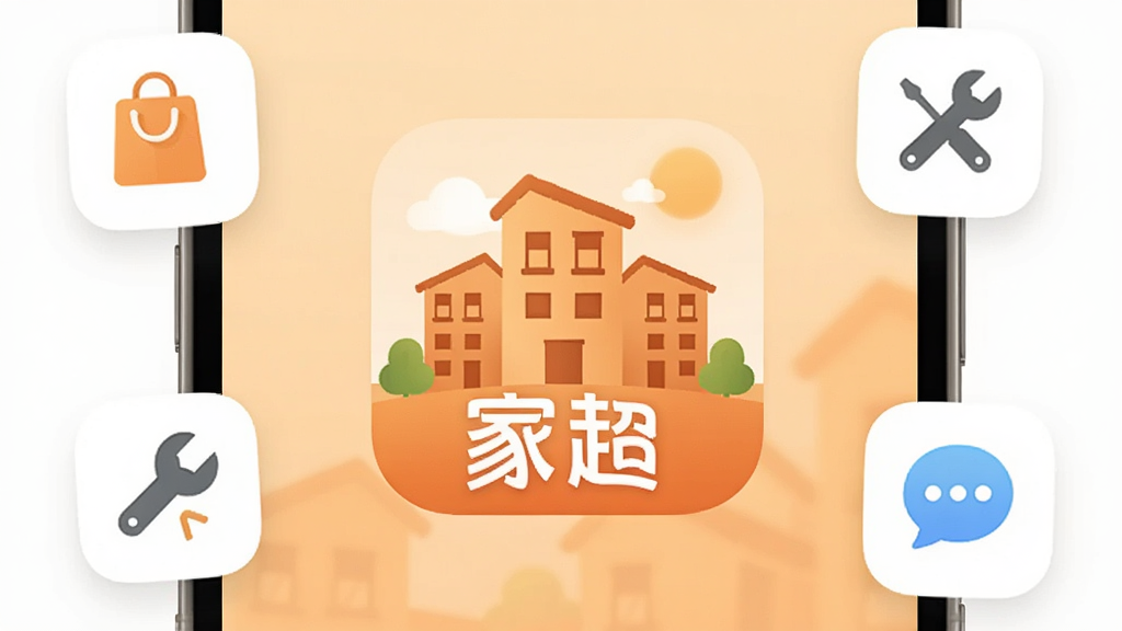 һ���ֻ���Ļ��д�����������ǡ��ҳ���App��ͼ�꣬ͼ����Ƽ�࣬��������ܰ������¥����Ӱ��ͼ���·��С��ҳ������֡��ֻ���Χɢ���ż���Сͼ�����������񣬱��繺��������߰��֡��������ݡ����岼�ָɾ�������ִ���ƽ��ϸ��Բ�󣬻����������޶���Ԫ�ء�