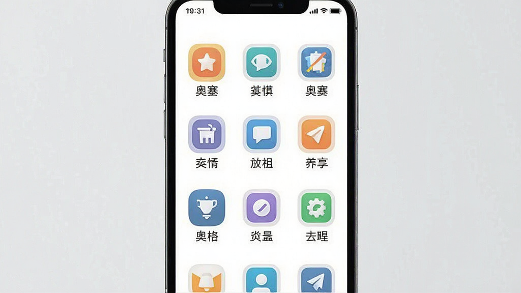 一张展示奥塞斯应用内部工具列表的手机界面截图,画面中整齐排列着多个功能图标,图标下方有中文标注,背景为纯白色,风格简约清爽,画质干净无多余元素