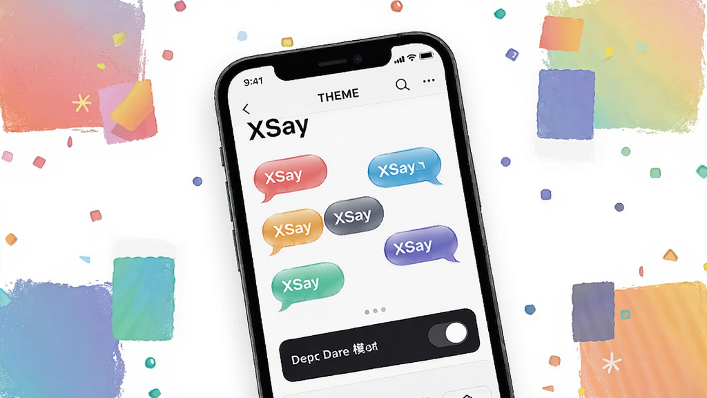 һ��չʾXSay���Ի����ý���ĳ���ͼ���ֻ���Ļ��ʾ��XSay������������ҳ�棬�в�ͬ��ɫ������Ԥ������ɫģʽ���أ���Ļ��Χ�в�ɫ��ɫ���׺�����������£����ʸɾ����޶���Ԫ��