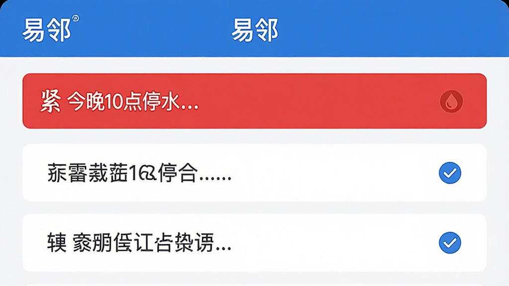 һ�š����ڡ�Ӧ����������������ͼƬ��ҳ�涥����һ����ɫ��Ŀ�Ľ���֪ͨ������10��ͣˮ�����·��б����ж�����ͨ���棬ÿ�������Ҳ����Ѷ���ǣ�������ɫΪ���ף������ʽ�����������ʸɾ�