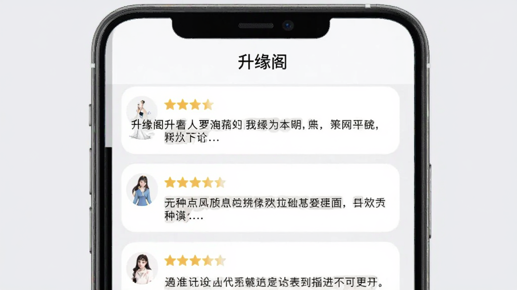 ��Ե��App���û����۽��棬�ֻ���Ļ��ʾ����Ե�󡱱��⣬�·��ж����û����Կ�Ƭ����Ƭ������������ֺ��������ۣ�����Ϊǳ��ɫ�������ˬ�ɾ��������������޶���Ԫ��