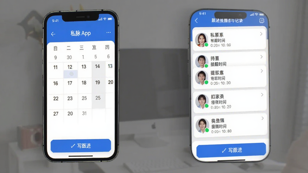 ˽�� App �����������¼���棬�ֻ���Ļ��ʾ������ͼ����������б���ÿ������Ƭ������ϵ��ͷ������������ʱ�䣬�ײ��С�д��������ť��������������ɫΪ������Ƭʽ���֣�������Ч�����ʸɾ��޶���Ԫ��