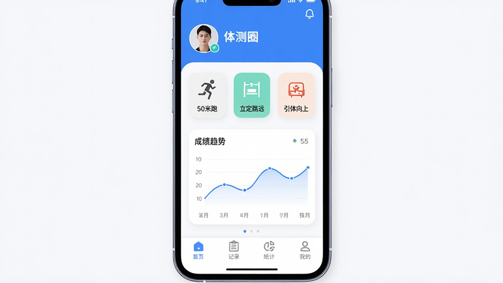 ���Ȧ Ӧ��������չʾ��������һ���ֻ���Ļ����Ļ������ʾ���ȦApp����ҳ�����ִ��ϵ��������Ǹ���ͷ����ǳ����������Ŀ������ͼ�꣨50���ܡ�������Զ���������ϵȣ����ɼ�����ͼ��Ƭ���ײ�Ϊ�ĸ�ѡ�����ҳ����¼��ͳ�ơ��ҵģ����Ű������ˣ�����ִ���ƽ����ϸ��Բ�󣬻��ʸɾ��������޶���Ԫ��
