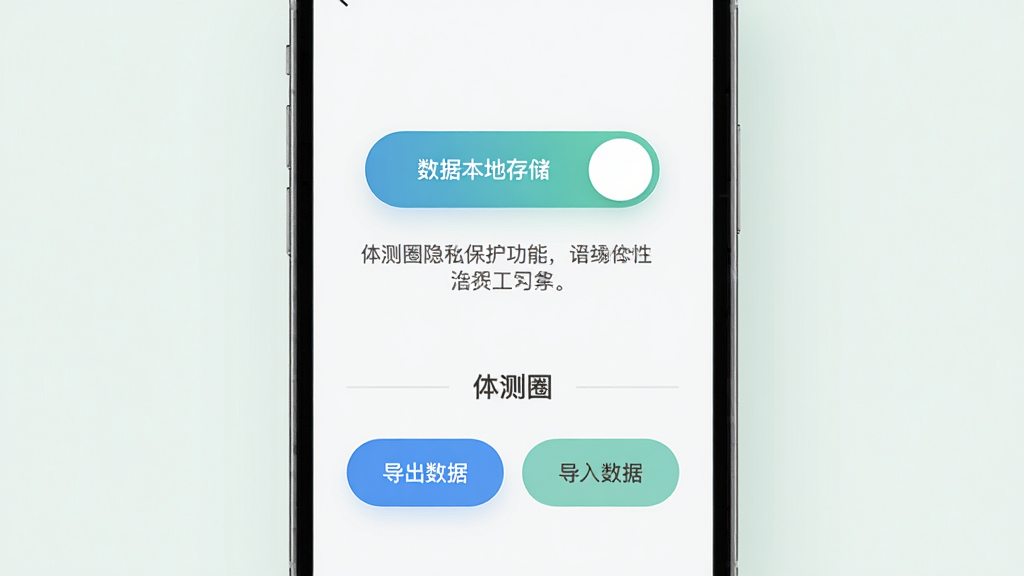 ���Ȧ ��˽�������ܽ��棬������һ���ֻ���Ļ����Ļ������ʾ�����ݱ��ش洢���Ŀ��ذ�ť��һ��˵�����֣��·��С��������ݡ��͡��������ݡ�������ť���Ű���ֱ�ۣ����ɾ���ˬ��ϸ��Բ�󣬻����������޶���Ԫ��
