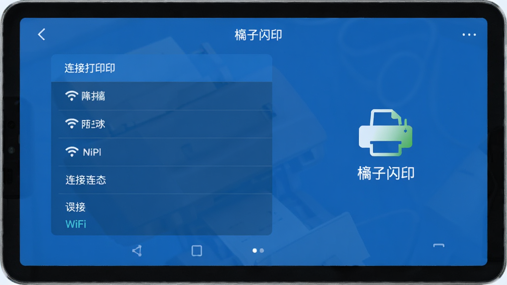 ������ӡ ���Ӵ�ӡ�����ý��� ��ʾWiFi�����б� ��ӡ���豸ͼ�� ����״̬��ʾ ������ ��ɫ�� �������� �޶���Ԫ��