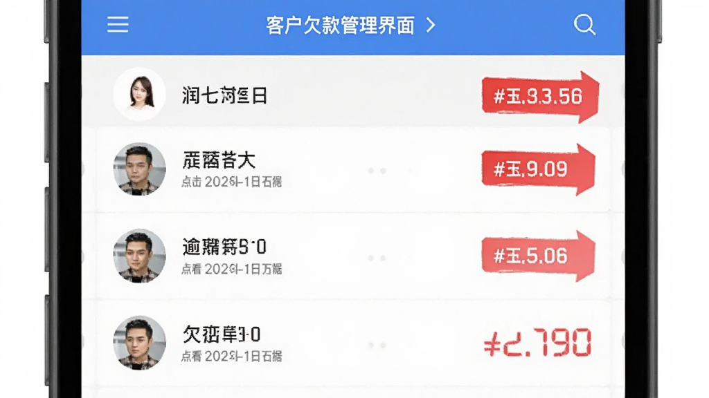 ������ó�ͻ�Ƿ��������棬����Ϊ�ֻ���Ļ����Ļ���ǿͻ��б���ÿ���ͻ������Ա���ʾǷ���������ʾ��ɫ��ʾ���ڣ�����ɲ鿴��ʷ���ݣ������������Ű�һĿ��Ȼ������ʵ�ã�ϸ���������������ʸɾ����޶���Ԫ�ء�