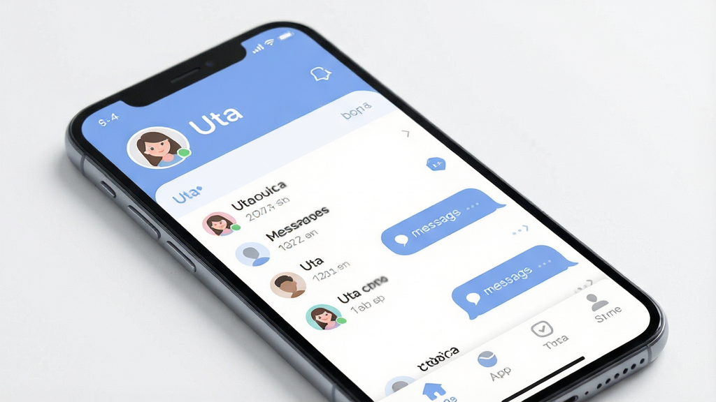 һ��չʾUta�罻�����������Ľ����ͼƬ������������һ�������ֻ�����Ļ����ʾ��Uta App�������棬�����Ϸ����û�ͷ����ǳƣ��м��������б�����Ϣ���ݣ��ײ��ǵ��������Ű���ɾ�������ִ���ƽ����ϸ��Բ����ɫ��Ϊ��͵�����ɫ��ͼƬ����Ҫ�������֡�Uta�������ʸ��壬�ɾ����޶���Ԫ�ء�