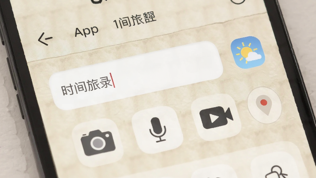 һ���ֻ���Ļ��ʾʱ���ù�App�ļ�¼���棬��������������������ͼ�ꡢ��˷�ͼ�ꡢ��Ƶͼ���������У��Ա�������Сͼ��Ͷ�λ��ǣ������ǵ���ɫֽ���������Ű�ɾ����򣬷��������Ȼ��ϸ����ͣ����ʸɾ��޶���Ԫ��