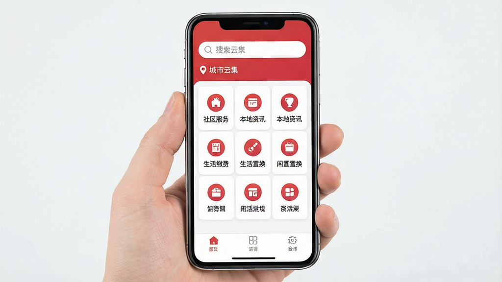 һ��չʾ�ֻ���Ļ��ͼƬ����Ļ�����ǡ�ʯ���Ƽ���App�������棬������ʯ���Ͱ�ɫΪ��ɫ����������������ͳ��ж�λ���м��ǾŹ�����ͼ�꣬�����������񡢱�����Ѷ������ɷѡ������û��ȣ��ײ�������������ǩ�����岼�ּ������������ִ���ƽ�����ʸɾ��������޶���Ԫ��