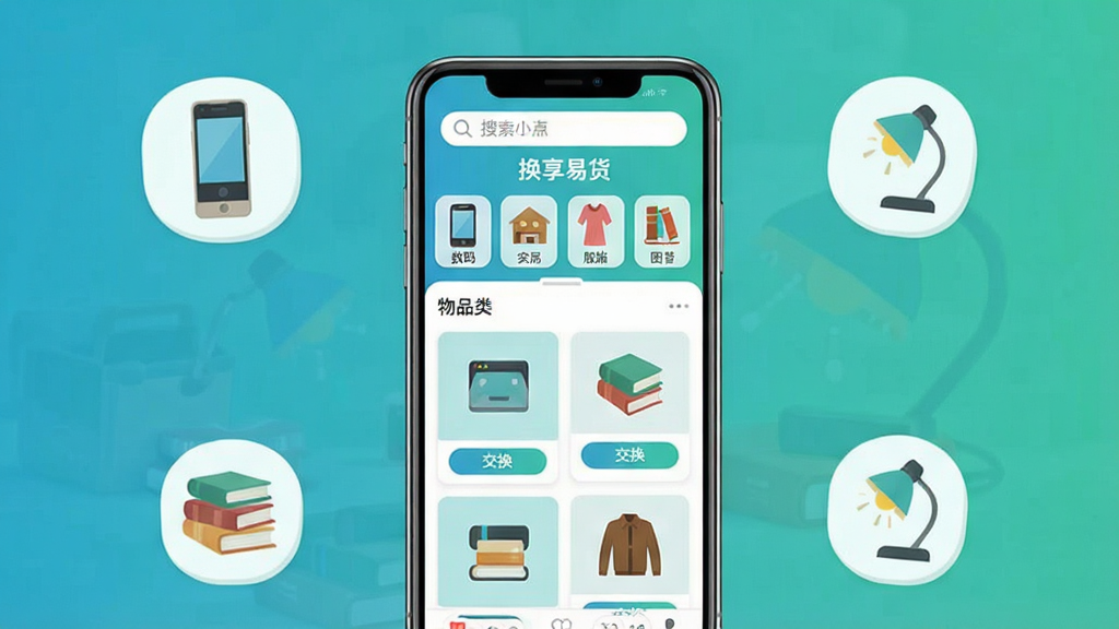 �����׻�App������ȫòչʾ������������һ�������ֻ�����Ļ��ʾ�����׻�App��ҳ���������������͡������׻���Logo���м�����Ʒ����ͼ�������롢�Ҿӡ����Ρ�ͼ�飬�·����ٲ�����Ʒ��Ƭչʾ��ÿ�ſ�Ƭ����ƷͼƬ�ͽ�����ť���ֻ���Χɢ���ż���Сͼ�����������Ʒ����ֻ����鼮��̨�ơ������������ִ�������ɫ��Ϊ������ƽ����ƣ����ʸɾ��������޶���Ԫ�ء�