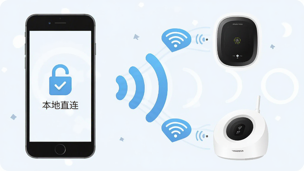 ҹӣ�ǿر��ػ�����ʾ��ͼ����������Ϊһ���ֻ��ͼ��������豸ͨ��WiFi�ź�ͼ��ֱ������������Ϊ�ֻ������豸���ҡ��м��������źŲ������ӣ��Ű������ˣ����Ϊ��Ϣͼ��ʽ�廭��ϸ���ϱ�ע�б���ֱ�����������ΰ�ȫͼ�꣬���ʸ���ɾ��޶���Ԫ��