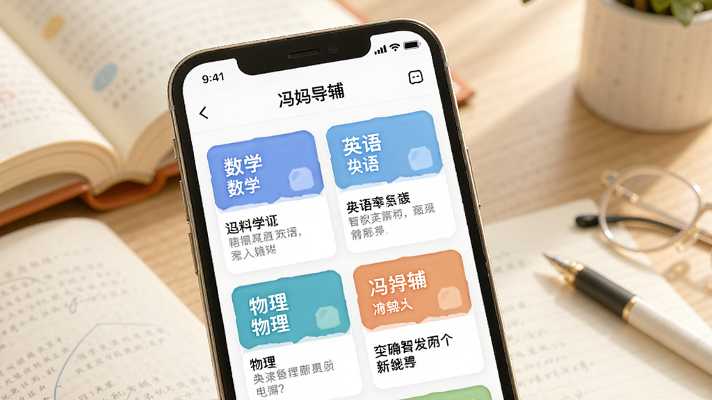 һ��չʾ�����赼����APPѧϰ��������ƥ�书�ܵ�ͼƬ��������һ���ֻ���Ļ��ʾ�����赼�������Ƽ�ҳ�棬ҳ������������ѧ��Ӣ������ȿ�Ŀ�����Ͽ�Ƭ����Ƭ���б���ͼ�̽��ܣ���������͵��鱾���ľ�Ԫ�أ���������ܰ�����������������޶���Ԫ�ء�