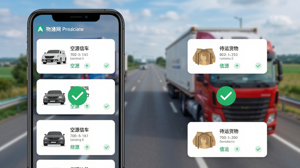 ��ͨ��������˾�泵Դ��Դƥ����棬����չʾ�ֻ���Ļ��ͬʱ���ֳ�Դ�б��ͻ�Դ�б���˫�����֣�����ǿճ���Ϣ��Ƭ���Ҳ��Ǵ��˻�����Ϣ��Ƭ���м���ƥ��ɹ�����ɫ�Թ�ͼ�꣬�����Ǹ��ٹ�·�ͻ�����ʻ�ĳ����黯������ִ���ƽ���Ű�Գƹ��������ʸɾ��޶���Ԫ��