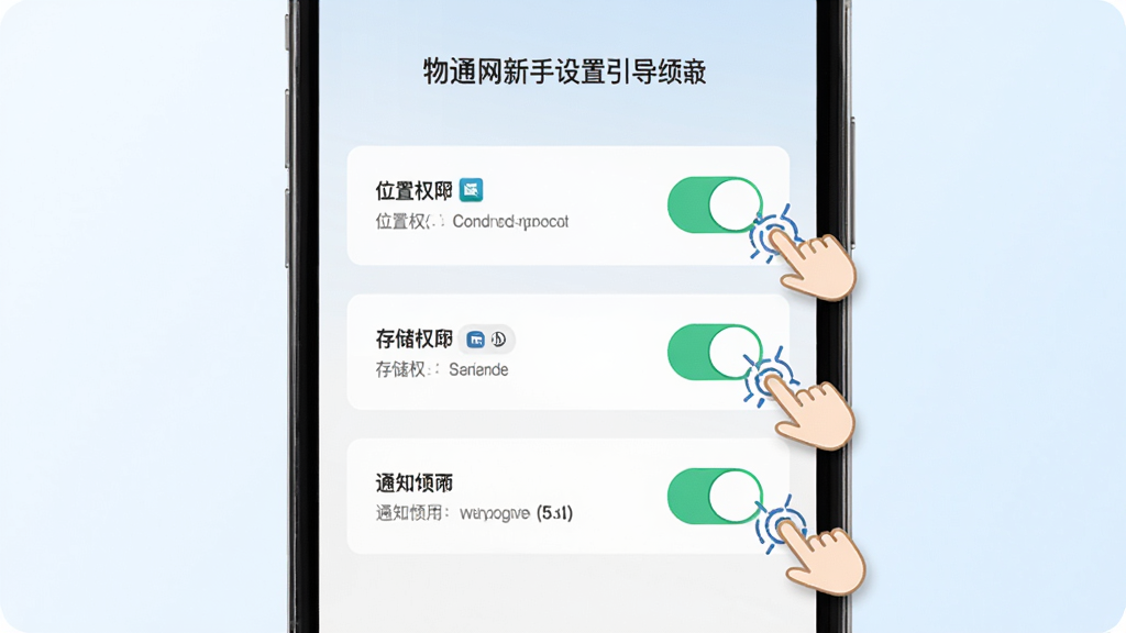 ��ͨ��������˾�����������������棬����չʾ�ֻ���Ļ�ϵ�Ȩ������ҳ�棬����λ��Ȩ�ޡ��洢Ȩ�޺�֪ͨȨ�޵Ŀ��ذ�ť���Ա�����ָ�������ʾͼ�꣬�����Ǹɾ���ǳɫ���䣬�������ֱ�ۣ��Ű��������У����ʸɾ��޶���Ԫ��