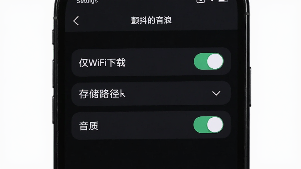 һ���ֻ���Ļ��ʾ�����������ˡ�������ҳ�棬ҳ�����С���WiFi���ء����ء��洢·��ѡ�������л�ѡ��ȣ���������ɫΪ������������������࣬���ʸɾ��޶���Ԫ��