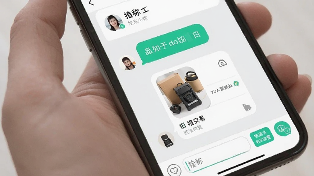 �������ý���App��Ϣ������棬�ֻ���Ļ��ʾ�Ի����ݺ���Ʒ��Ƭ�����������ͷ����ǳƣ��ײ��������Ϳ�ݻظ���ť��������ǳ��ɫ���챳��������ִ���࣬���ʸɾ��޶���Ԫ��
