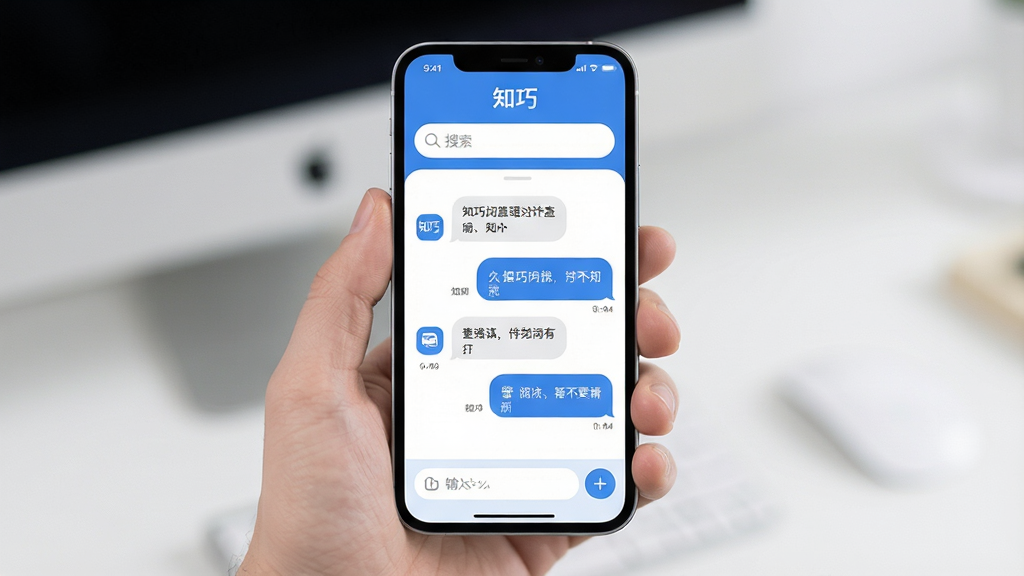 һ��չʾ��֪�ɡ�App���Ľ�����ֻ�����ͼ���������ֻ���Ļ��ʾ��֪�ɡ��ʴ�Ի����棬����Ϊ�Ϸ��������в��Ի����ݡ��ײ����������Ű���У�������ִ���ƽ����ϸ�ڰ���������ɫ��Բ��ͼ�ꡢ���������ֱ�ǩ�����ʸ���ɾ��޶���Ԫ��