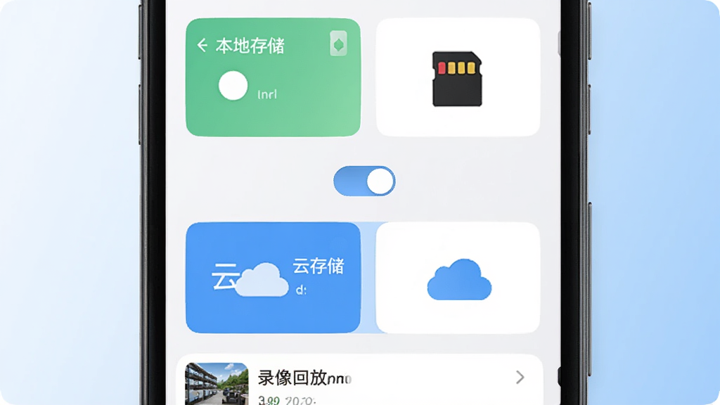������pro�洢���������ͼ���������ֻ���Ļչʾ�洢����ҳ�棬�ϰ벿����ʾ���ش洢��Ƭ���ڴ濨ͼ�꣬�°벿����ʾ�ƴ洢��Ƭ���ƶ�ͼ�꣬�м���һ���л����أ���Ļ�ײ���¼��ط��б�������Ϊ��ɫ��ǳ��ɫ���䣬���ɾ���ˬ������ϸ�壬�޶���Ԫ��