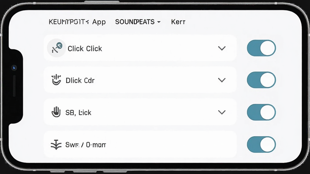 һ��SOUNDPEATS App�������ý���ͼ���ֻ���Ļ��ʾ���Ҷ��������ܷ����б����е�����˫����������������ѡ�ÿ��ѡ���Ա��������˵��򿪹ذ�ť�����沼�����������ֱ�ǩ��ȷ������ִ���ƽ�����ʸɾ����޶���Ԫ�ء�