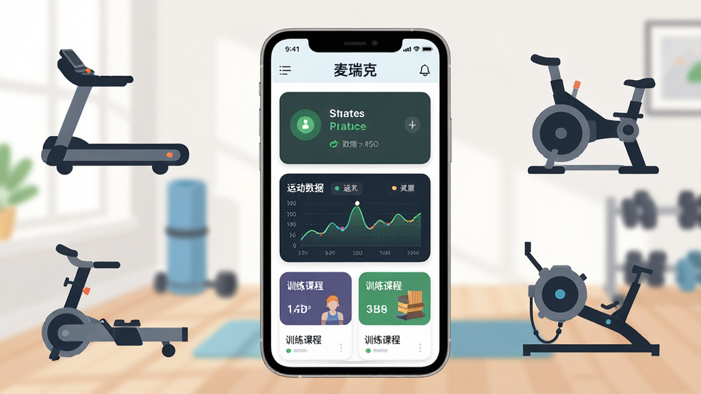 һ��չʾ�����App����ȫò�ĳ���ͼ������������һ�������ֻ�����Ļ����ʾ�����App�������棬���������ܲ�������״̬���˶�����ͼ����ѵ���γ̿�Ƭ���ֻ���Χ�������ܲ��������е����ͻ������ļ�Լͼ�꣬�����������ļ�ͥ����������������ִ���ƽ����ϸ��Բ�󣬻��ʸɾ��������޶���Ԫ��