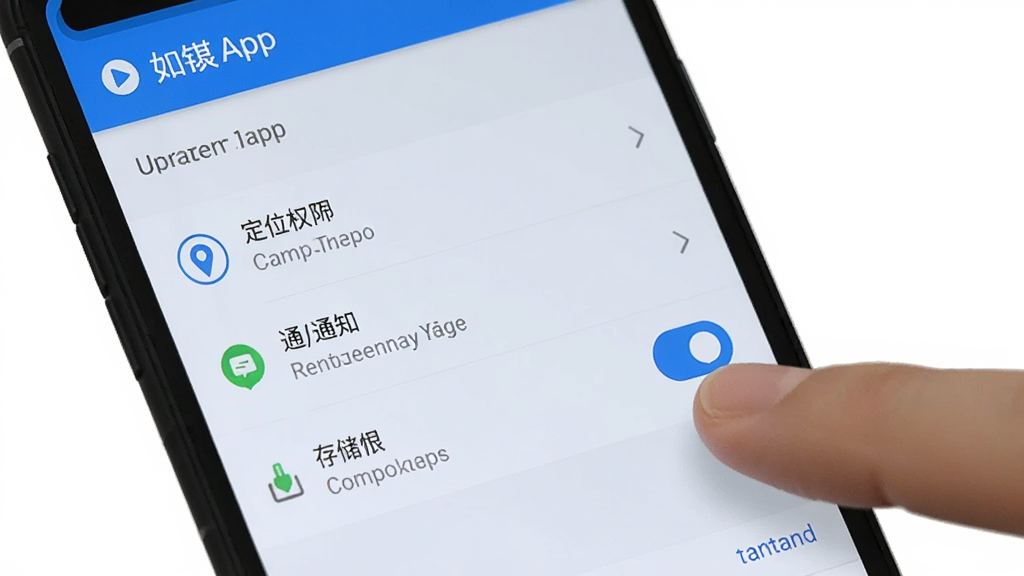 �ֻ���Ļչʾ��������App��Ȩ�����ý��棬��������ʾ��λȨ�ޡ�֪ͨȨ�ޡ��洢Ȩ�޵�ѡ��Ա�����ָ���������ʾ�⣬������Ϊ��׿ϵͳ����ҳ�棬���������������ɫ�����ʸɾ��޶���Ԫ�ء�