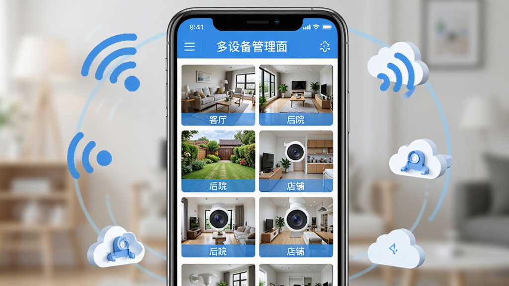 �����ƶ��豸�������棬������һ���ֻ���Ļ��չʾ������״���еĶ������ͷ��ػ��棬ÿ�������·����С�����������Ժ�������̡������ֱ�ǩ���������࣬������ɫ���ֻ���Χ������Wi-Fi�ź�ͼ����ƶ�ͼ�꣬�����������޶���Ԫ��