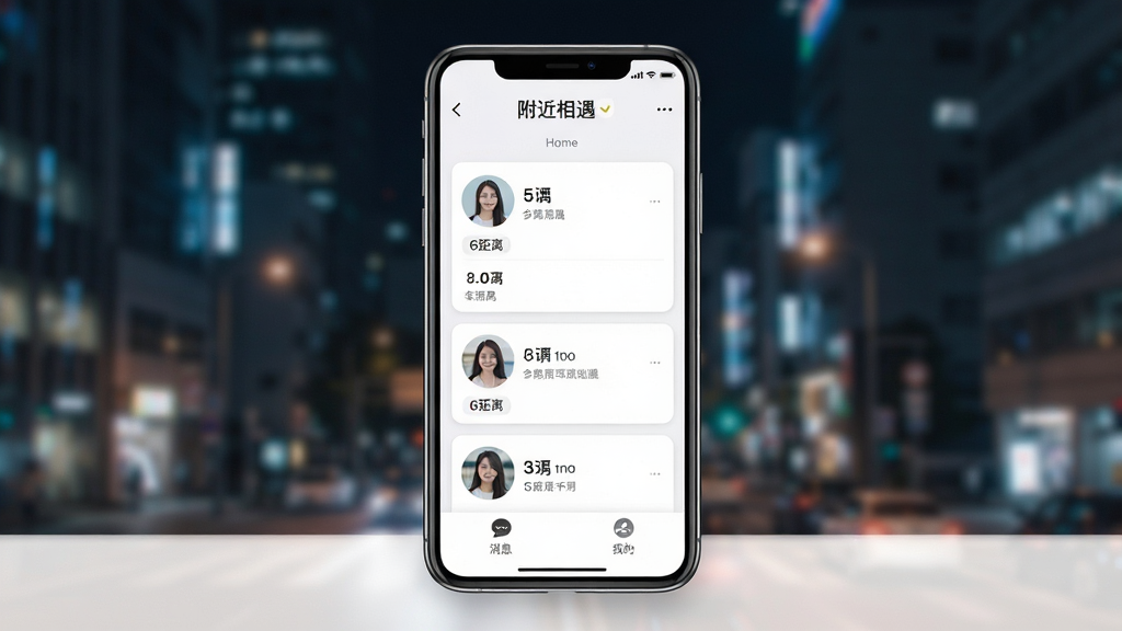һ��չʾ�ֻ��罻���������ͼƬ�������������ֻ���Ļ����Ļ����ʾ��������App����ҳ�������и����������ֱ�ʶ���м����û�ͷ��Ƭ�б��;����ǩ���ײ�����Ϣ���ҵ�ѡ���������ģ���ĳ���ҹ��������ִ���Լ��ϸ�����������ʸɾ����޶���Ԫ��