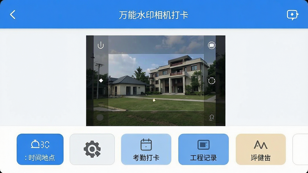 һ��չʾ����ˮӡ�����App��������ֻ���ͼ���������������ȡ�����·������Ŷ���ˮӡģ��ѡ�����ʱ��ص㡢���ڴ򿨡����̼�¼�ȱ�ǩ������������ɫ��Ϊ�������ּ������������ִ���ƽ�����ʸɾ��޶���Ԫ��