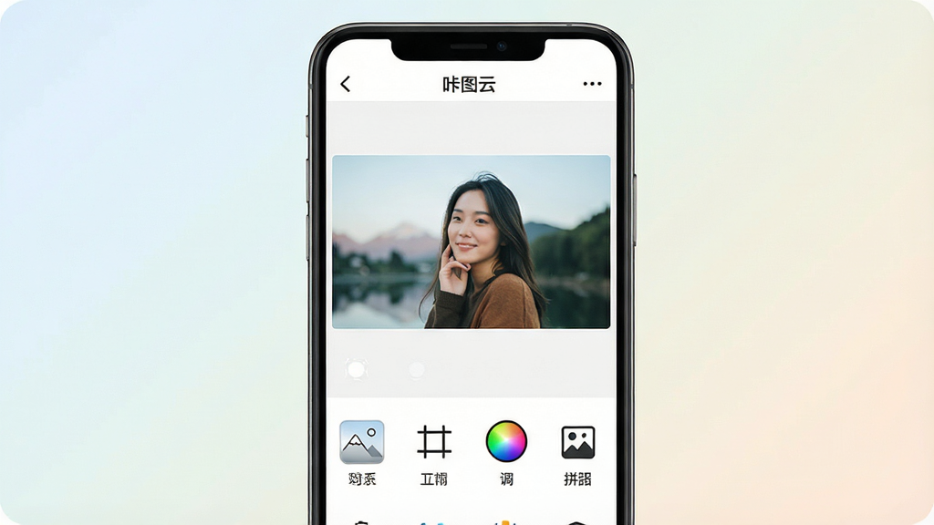 һ��չʾ�����ֻ���Ļ�Ļ��棬��Ļ�д���һ����Ϊ����ͼ�ơ�����ͼ�������棬���沼�ּ�࣬�Ϸ���ͼƬԤ�������·��������˾����ü�����ɫ��ƴͼ�ȹ���ͼ�꣬��������͵�ǳɫ���䣬�������ִ����£����ʸɾ��������޶���Ԫ��