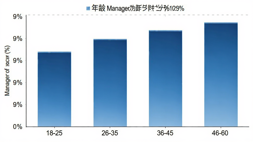 Manager�û�����ֲ���״ͼ������Ϊ�����18-25��26-35��36-45��46-60������Ϊ�ٷֱȣ���״��ɫΪ��ɫ���䣬������ɫ��ͼ��������������ʸɾ��޶���Ԫ��