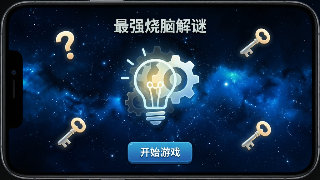 �ֻ���Ļ������ʾ����ǿ���Խ��ա���Ϸ�����棬����������ɫ�ǿգ������м���һ������ĵ��ݺͳ������ͼ�����·��п�ʼ��Ϸ��ť����ΧƯ�����ʺź�Կ��ͼ�꣬���������ؼ�Լ�����������ɾ��޶���Ԫ��
