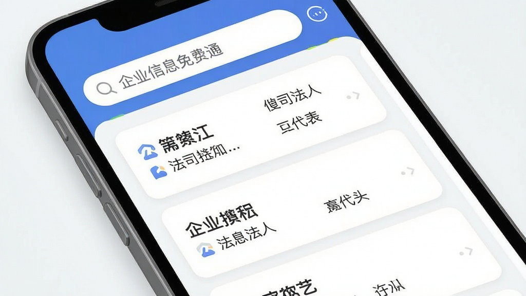 һ��չʾ����ҵ��Ϣ���ͨ��App���Ľ����ͼƬ���������ֻ���Ļ��ʾ��ҵ��������б������ּ�࣬���������������м��ǹ�˾���ƺͷ��˴�����Ϣ��Ƭ���Ű�����������ִ���ƽ����ϸ��Բ�󣬻��ʸɾ����޶���Ԫ��