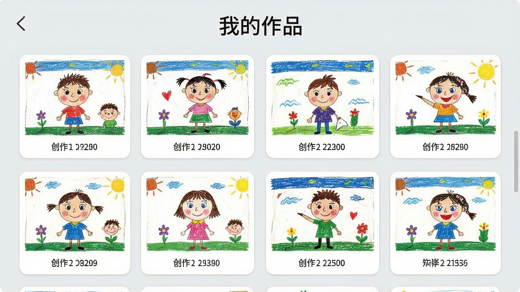 ���С������Ʒ�����棬������չʾ�����ͯ�滭��Ʒ��������ʽ���У�ÿ����Ʒ�·���ע�������ڣ�������ʾ���ҵ���Ʒ�����⣬����Ϊǳ��ɫ�����Ϊ�����ˬ����᲼�֣�ϸ�ڸɾ����������������ֱ�ʶ��ȷ