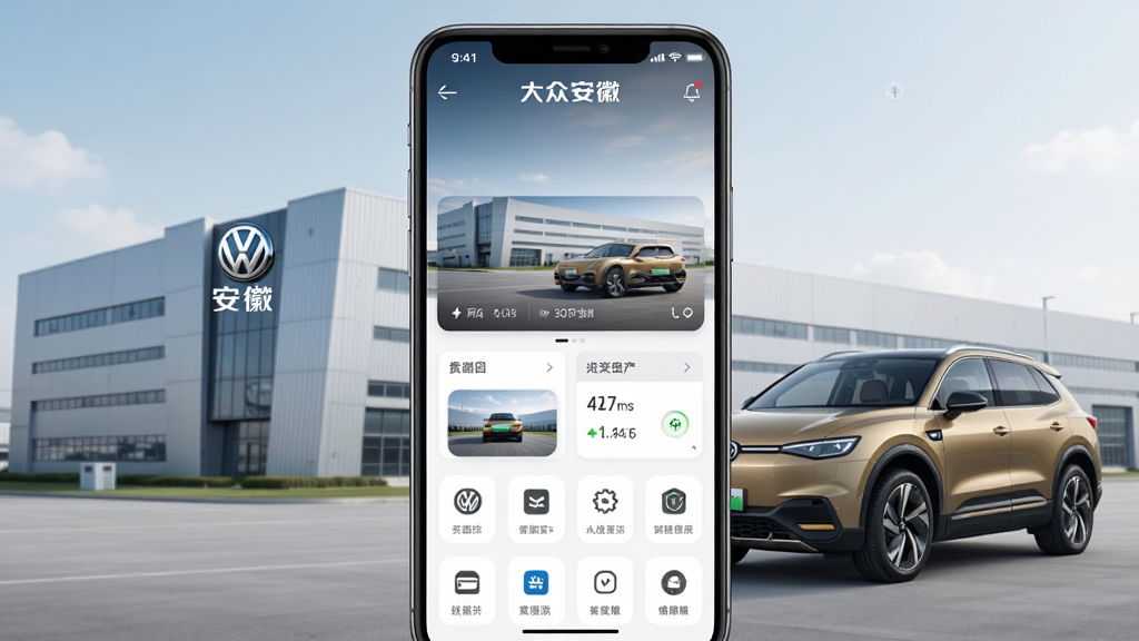 һ��չʾ�����ڰ��ա��ֻ�APP�������ͼƬ������������һ���ִ������ֻ�����Ļ��ʾAPP��ҳ�������Ǵ����������չ������ִ�������������һ����ɫ����ID.���ڴ���SUV�����岼��Ϊ�ֻ����У��Ϸ���Ʒ��LOGO���·��ǹ���ͼ�����򣬷��Ϊ�Ƽ�������������ϣ�ϸ�ڰ���������UI��ť�ͳ���״̬��Ƭ�����ʸɾ��޶���Ԫ�أ��������ȡ�