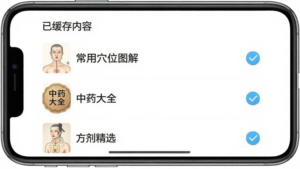 ����ҽѧApp���߻������ý��棬�ֻ���Ļ��ʾ���ѻ������ݡ��б�������������Ѩλͼ�⡱����ҩ��ȫ����������ѡ������Ŀ��ÿ����Ŀ�Ҳ���������ɵĹ�ѡ��ǣ������࣬�����ˬ