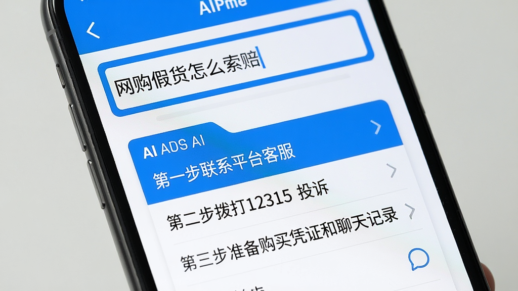 AI��ʦ�����ʴ��ܽ�����д���ֻ���Ļ��ʾ�û����롰�����ٻ���ô���⡱�����⣬�·�AI�ظ����б���ʽ���֡���һ����ϵƽ̨�ͷ������ڶ�������12315Ͷ�ߡ���������׼������ƾ֤�������¼�����ظ������Ű����룬������ɫ������ɾ��޹�棬��������