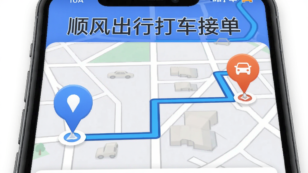 һ���ֻ���������ʾ��ͼ����Ļ����ʾһ���ӵ�ǰλ�õ�Ŀ�ĵص���ɫ·�ߣ������յ�����Ŀ�ı�ǣ���Ļ�Ϸ���