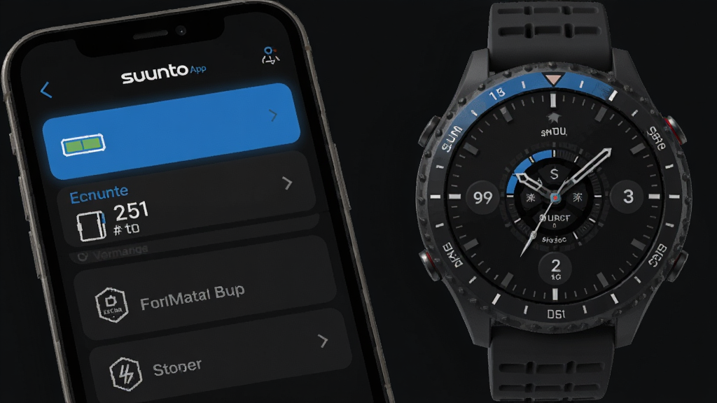 һ��չʾSuunto App�豸���������ͼƬ���ֻ���Ļ��ʾ�ֱ��������̼��汾�������̵��ѡ��Ա���Suunto�ֱ�ʵ������Ƽ��У���ɫ��������ɫ������ϸ�����������ʸɾ���