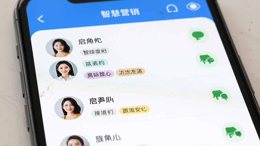 �ǻ�Ӫ��APP�ͻ�����������д���ֻ���Ļչʾ�ͻ��б���ÿ����¼����ͷ����������ǩ��ɫ���࣬�Ҳ��и���״̬ͼ�꣬����������Ϊ���������ˬ�������������ɾ��޶���Ԫ��