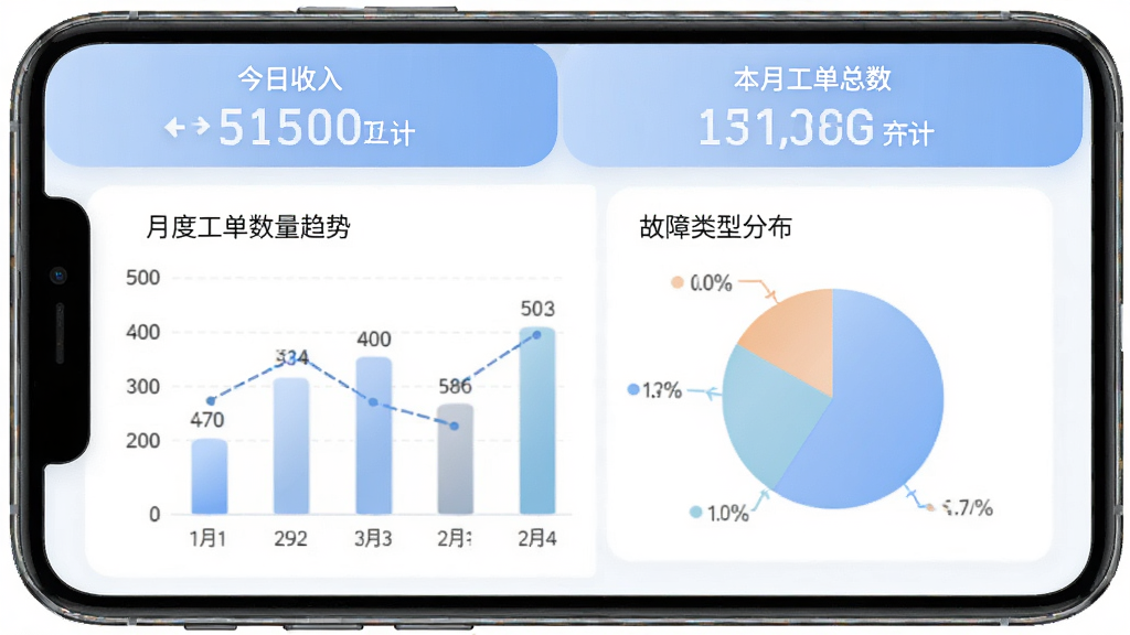 ΢�ۺ�����ͳ��ҳ�棬�ֻ���Ļ��ʾ��״ͼ�ͱ�״ͼ��չʾ�¶ȹ����������ƺ͹������ͷֲ��������н����������ֺͱ��¹���������ͼ����ɫ��ͣ����ݱ�ǩ���������岼�ֺ�����������ɫ�������ʸɾ��޶���װ��